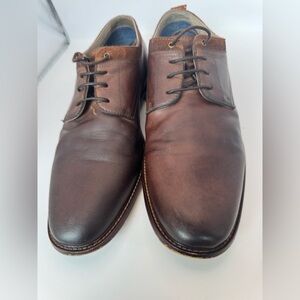 Aston Grey Dwilia Oxford Brown Leather Dress Shoes Size 10 Lace Up Work Casual